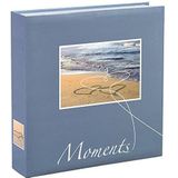 Hama Livorno fotoalbum (traditioneel fotoalbum in het formaat 22 x 22 cm, voor 200 foto's van 10 x 15 cm, 100 pagina's, CD-sleuf), blauw / wit / geel