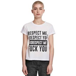 Mister Tee Ladies Respect Me Tee T-shirt voor dames, Wit.