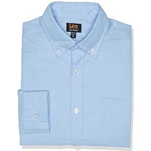 Lee Klassiek overhemd met knopen voor heren, lichtblauw, L, Lichtblauw, L