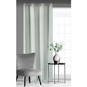 Eurofirany RIET Modieuze oogjes, jacquard, gordijn, eenvoudig, elegant, premium gordijn voor slaapkamer, woonkamer, zilver, 135 x 250 cm