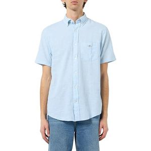 REG COTTON LINEN SS T-shirt, Fresh Blue., 4XL
