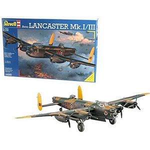 Revell Avro Lancaster REV-04300 Mk.I/III vliegtuig bommenwerper, vliegtuig modelbouwset, 10 jaar tot 99 jaar, 1:72, 29,5 cm/42,8 cm Royal Air Force (RAF) modelmaking, ongeverfd