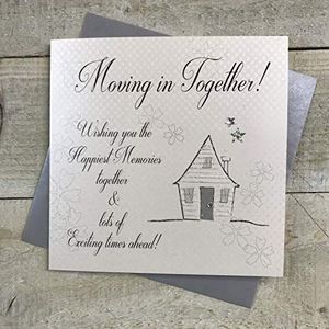 White Cotton Cards SS253 handgemaakte kaart voor een nieuw huis, moving in Together!