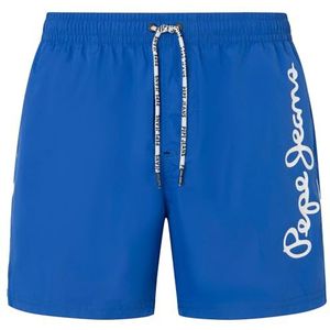 Pepe Jeans Zwemshort met logo voor heren, Blauw