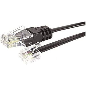 Waytex 39332 telefoonkabel RJ11 4C/RJ45 8C male naar stekker, 5 m, zwart