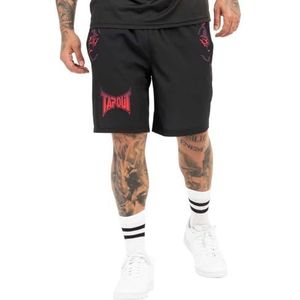 Tapout 940086 Short fonctionnel pour homme, coupe normale, noir/rouge/aubergine, taille XL, noir, rouge, aubergine, XL