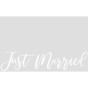 Ginger Ray Auto raamsticker ""Just Married"", statisch, wit