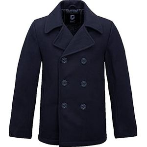 Brandit Heren winter jas Caban fleece jas zwart, Navy Blauw