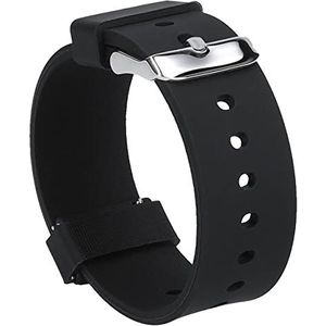 Mumbi Horlogebandje van roestvrij staal, siliconen of kunstleer, verschillende kleuren en breedtes, zwart., 22mm, silicone