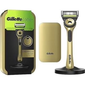 GilletteLabs Avec Barre Exfoliante, Rasoir Pour Homme De Gillette, 1 Manche, 1 Recharge De Lame, Comprend Un Support Magnétique Premium Et Etui De Voyage