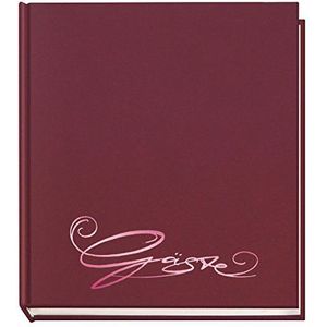 Veloflex 5420020 Gastenboek Classic met reliëf, 144 pagina's wit papier, 205 x 240 mm, wijnrood