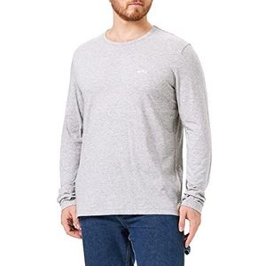 BOSS Togn Curved T-shirt voor heren, van biologisch katoen met gebogen logo, open grijs, maat L, Open Grey