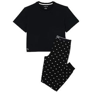 Lacoste Dames 4f3925 pyjamaset, zwart/wit, één maat EU, zwart/wit, één maat, Zwart/Wit