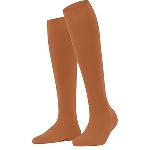 FALKE Softmerino lange sokken voor dames, ademend, klimaatregulerend, geurremmend, wol, katoen, hoog, dun, effen, elegant, platte naad met warme tenen, 1 paar, Oranje (Tandoori 8576)