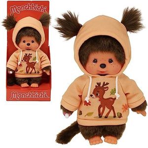 Bandai - Monchhichi - Pluche dier Monchhichi Herfst Sweatshirt - iconisch pluche dier uit de jaren 80 - Zachte pluche 20 cm voor kinderen en volwassenen - SE220953
