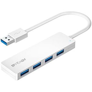 BYEASY USB 3.0-hub met 4 poorten, type A, ultradun, extra licht, draagbaar, datahub voor iMac Pro, MacBook Air, Mac Mini/Pro, Surface Pro, laptop, USB Flash