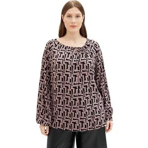 TOM TAILOR Chemisier grande taille pour femme, 33990 - Black Lilac Abstract Design, 54/grande taille