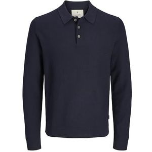 JACK & JONES Jprblusandri Poloshirt, gebreid, maat L, gebreide trui voor heren, Nachtblauw.