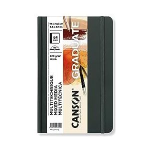 CANSON Graduate Book schetsboek, dubbelzijdig, korrel en glad, 220 g/m², hardcover, 14 x 21,6 cm, natuur, 65 vellen
