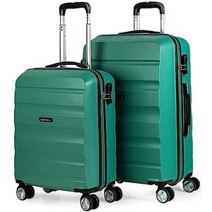 ITACA - Koffers. Set van stevige koffer met 4 wielen - Grote koffer, ruimkoffer vliegtuig, bagage voor op reis. Set reiskoffer. Combinatieslot T71615, Acquamarijn, Acquamarijn, Kofferset