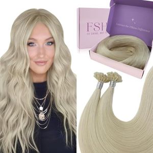 Fshine Bondings Keratine U-Tip 18 inch Wit Blond Remy Human Hair Extensions Pre Bonded Real Keratine Fusion Hair Extensions 50g/50s #1000