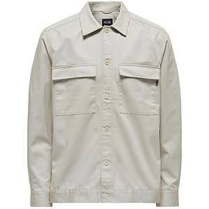 Only & Sons Onstoby Ls Pocket Overhemd Heren hemd, Silver Lining, S, Zilveren voering