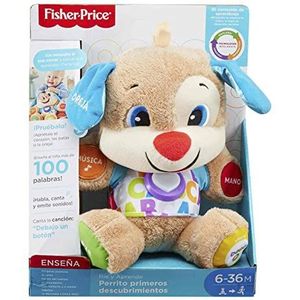 Fisher-Price Puppy Progressief ontwaken babyspeelgoed, interactief pluche dier, Spaanse versie, 6+ maanden, FPM53
