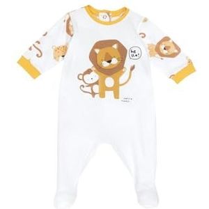 Chicco Combinaison en coton avec pied de nuit pour enfant et bébé unisexe, Blanc, 0 mois