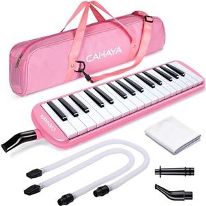 CAHAYA Melodica 32 toetsen voor kinderen melodica-instrument met draagtas geschikt voor beginners studenten, muzikaal cadeau voor jongens en meisjes, roze CY0050-3