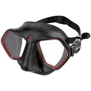 SEAC Raptor masker met laag volume, apnoe, visserij, hoogwaardige siliconen, zwart/rood, standaard
