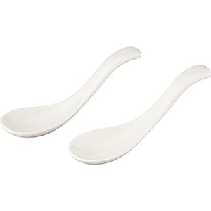 Villeroy & Boch Asia Set van 2 soeplepels van hoogwaardig porselein, vaatwasser- en magnetronbestendig, 14 cm, wit