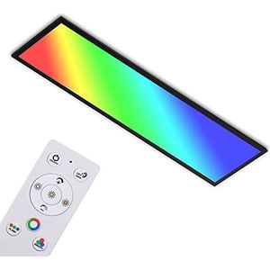 Briloner - Ultraslanke RGB-plafondlamp, CCT, LED-paneel, instelbare kleurtemperatuur, kleurverandering, dimbaar, afstandsbediening, zwart, 7154-015