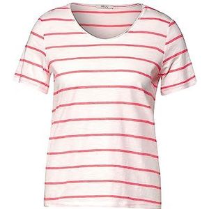Cecil B319372 Basic T-shirt voor dames, korte mouwen, licht koraal