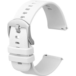 Anbeer Vervangende siliconen horlogeband met snelsluiting voor dames en heren, bandbreedte 16 mm, 18 mm, 20 mm, 22 mm, 24 mm