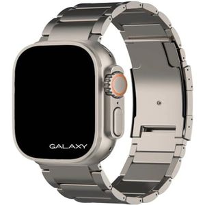 Premium titanium Galaxy armband voor Apple Watch Ultra 2 en Ultra, titanium armband (99,8% graad 4) met roestvrijstalen veiligheidsgesp, perfecte breedte voor Apple Watch