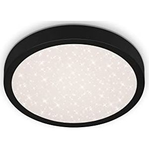 Briloner Leuchten 3048-015 LED plafondlamp plat met sterrendecoratie, kleurtemperatuur neutraal wit, 280 mm, zwart