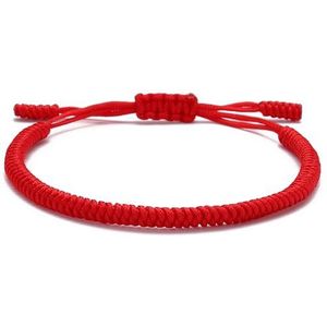 LUCKY BUDDHIST Tibetaanse geluksarmbandje + boeddhistisch cadeau! Verstelbare maat, handgevlochten touwarmband Touwarmband voor dames en heren. Touwarmbandje op vriendschap