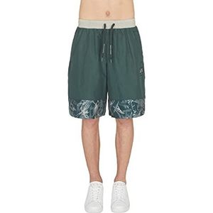 Armani Exchange Durable nylon shorts voor heren, klein vierkant logo, rugpatroon, groen H/Lon.Fog/G.GA, extra breed groen H/Lon.fog/G.ga, XL, Groen H/Lon.fog/G.ga