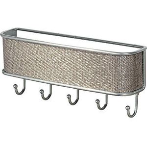 iDesign Elegante wandsleutelhanger voor sleutels en letters, van robuust metaal, metaal
