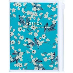 MARK'S Zakagenda 2021/2022, A6, verticaal, bloemenpatroon, turquoise, van september 2021 tot december 2022