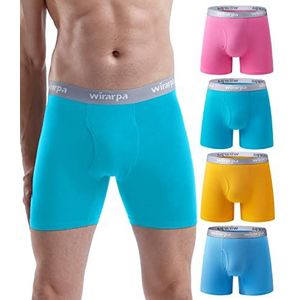 wirarpa Set van 4 boxershorts voor heren, katoen, stretch met open gulp zonder etiket, normale pasvorm, 00 stuks – meerkleurig – 8 stuks – 4 stuks