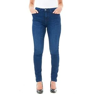 M17 Dames High Waist Jeans Skinny Fit Casual katoenen jeans met zakken, Gemiddeld wasbaar blauw.