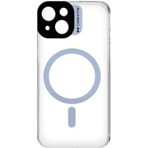 case&me Transparante beschermhoes met MagSafe-module voor iPhone 15, compatibel met MagSafe, camerabescherming, roze