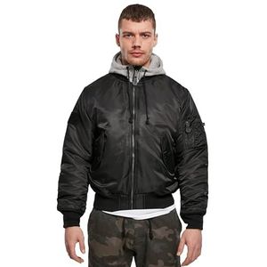 Brandit Brandit Ma1 Sweat Hooded Jacket heren MA1 Sweat Hooded Jacket, Zwart met grijze capuchon., L