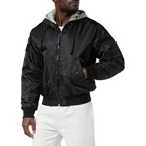 Brandit Brandit Ma1 Sweat Hooded Jacket heren MA1 Sweat Hooded Jacket, Zwart met grijze capuchon., L