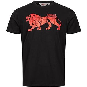 Lonsdale Endmoor T-shirt voor heren, normale pasvorm, zwart.