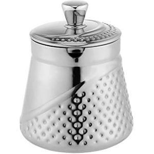 Café Olé AHS-013 Arabica Suikerpot met spiegelgepolijst 18/10 roestvrijstalen deksel, houdt suiker vers zilver