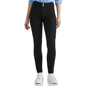 Street One Slim jeans voor dames, Clean Black Wash, 25W/32L, Clean Black Wash