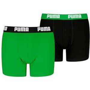 PUMA Everyday Basic Boxershorts voor jongens (2 stuks), Groen/Zwart