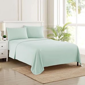 Sweet Home Collection Luxe beddengoedset met hoeslaken, 2 kussenslopen, microvezel, mint, kingsize